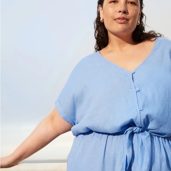 Universal Standard Tropez Tie-Front Linen Top - Picture 6 of 6